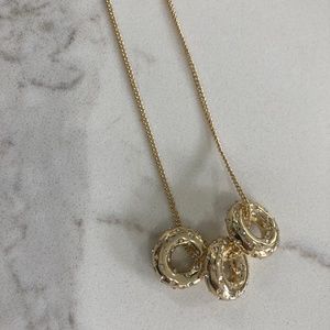 Ann Taylor Gold Rhinestone Ring Necklace